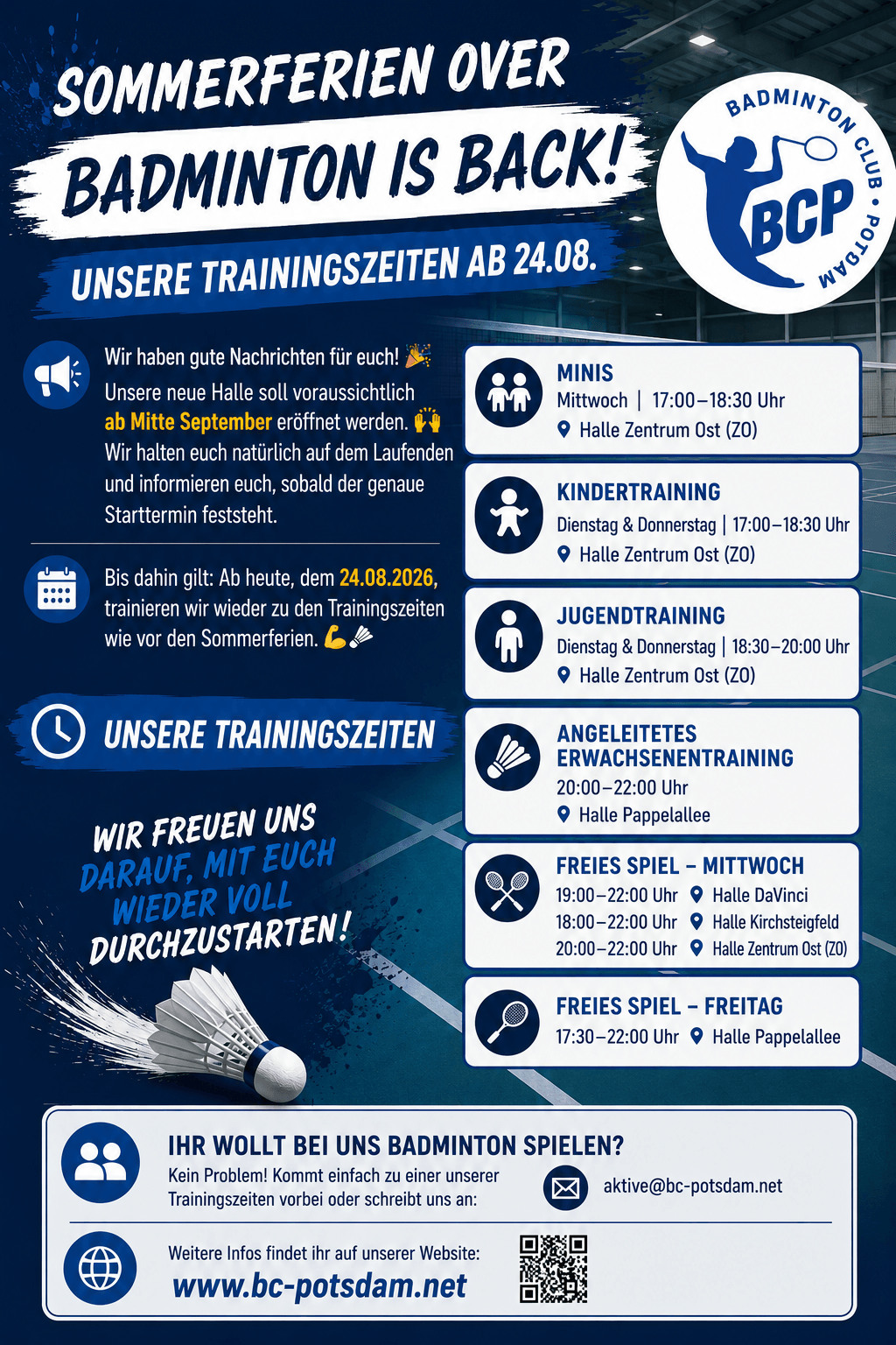 Sommerferien over – Badminton is back!